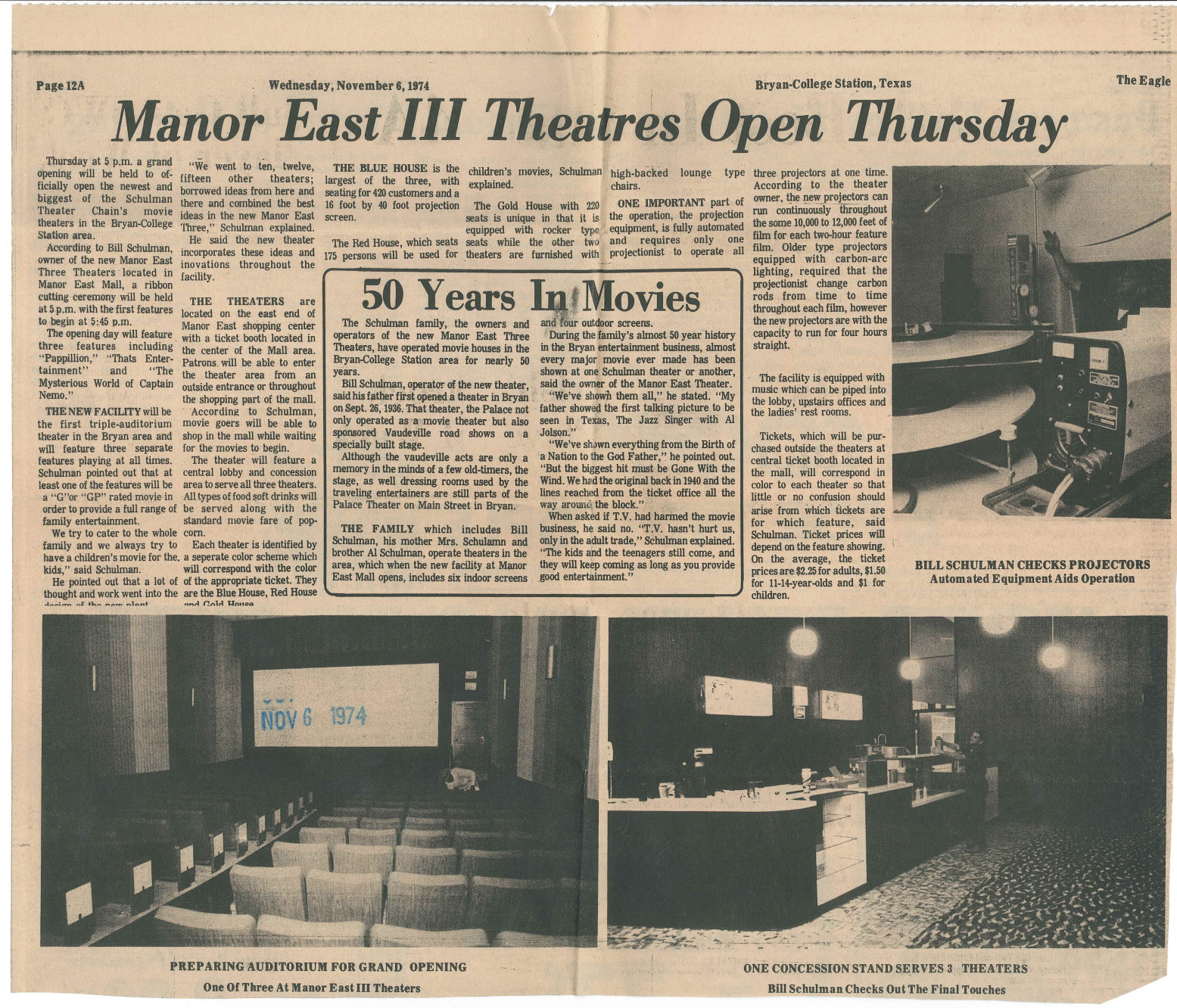 The Eagle Archives: Schulman theaters